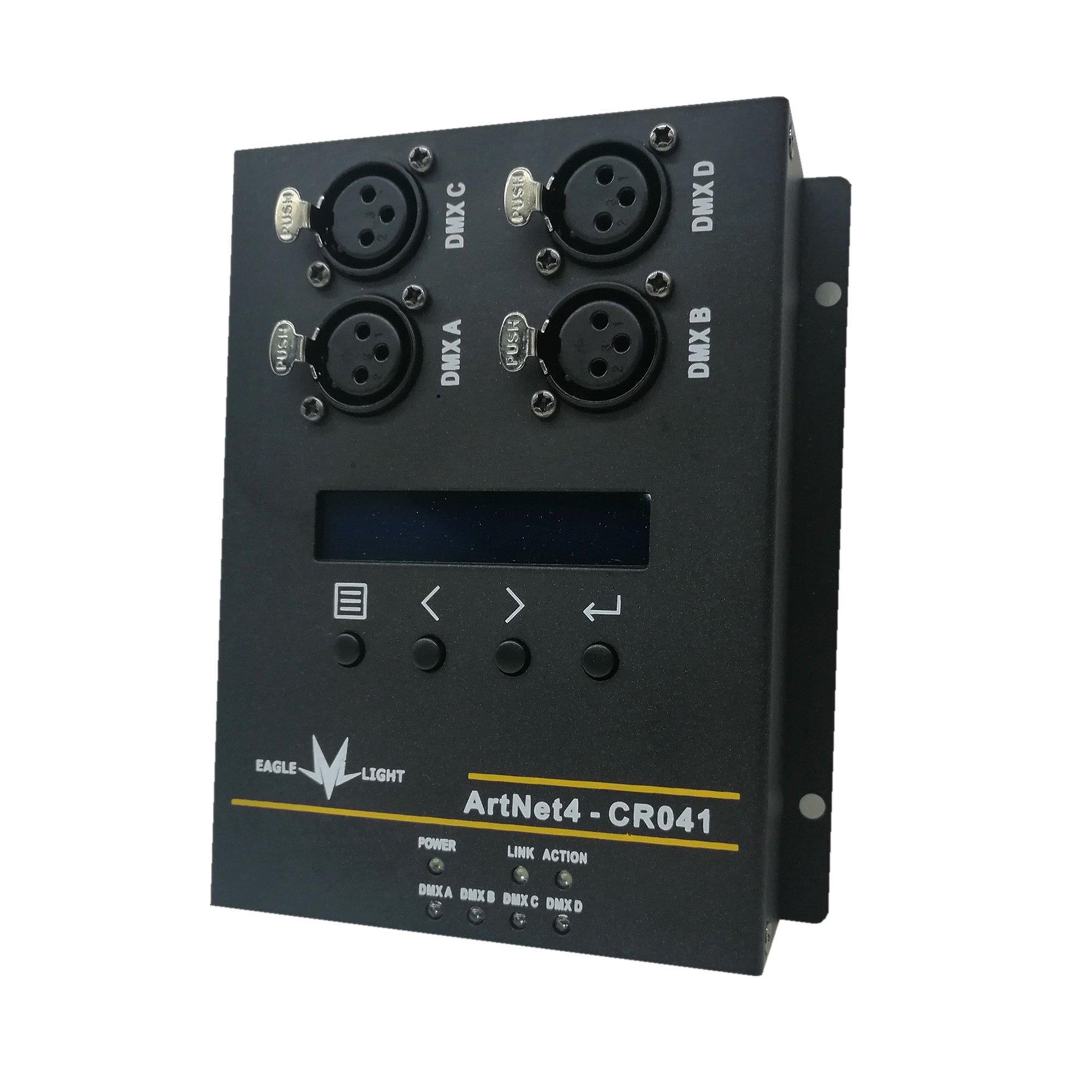 CR041R  4路ArtNet轉(zhuǎn)DMX512(網(wǎng)絡轉(zhuǎn)換器）可燈鉤安裝、網(wǎng)線POE供電